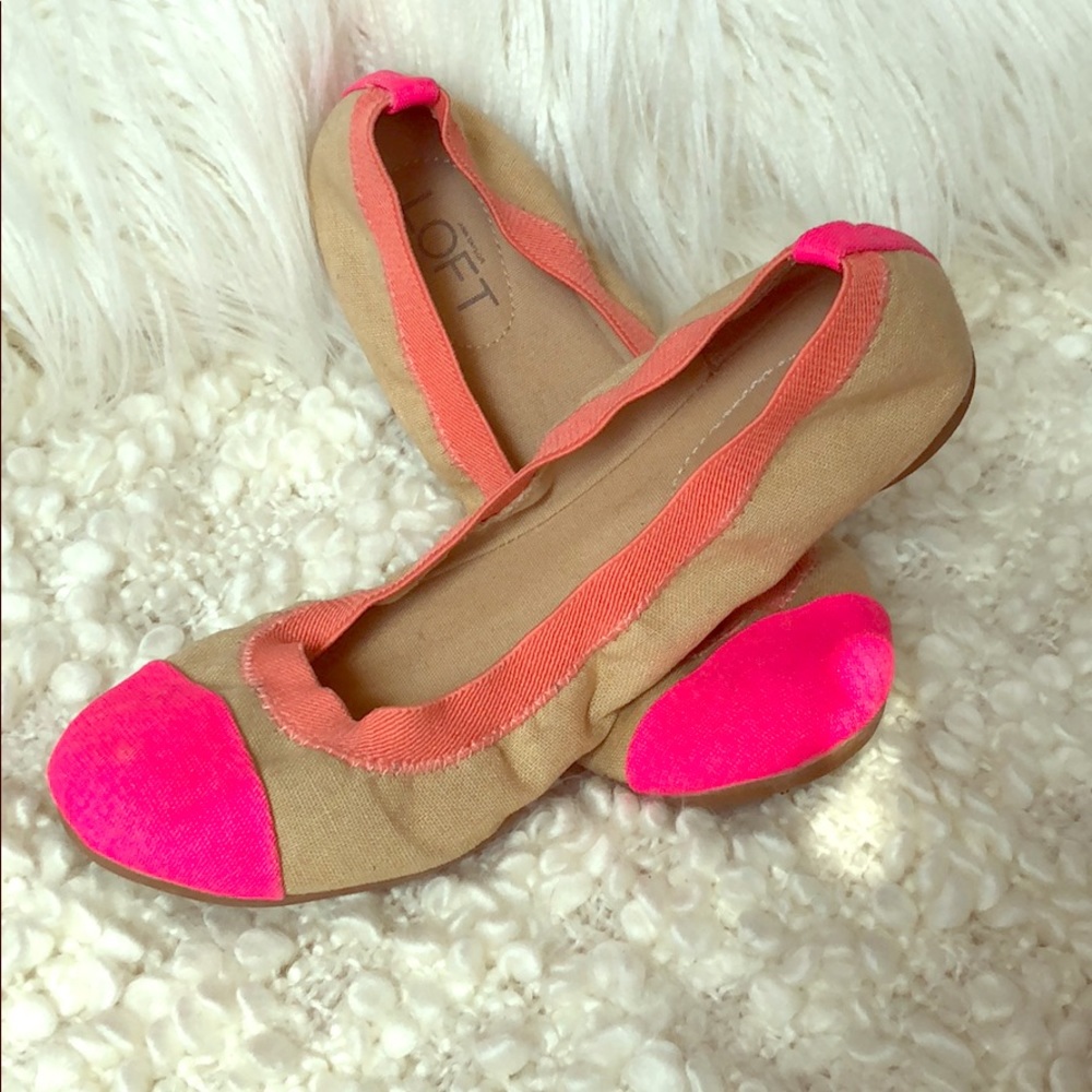 tan loft ballet flats
